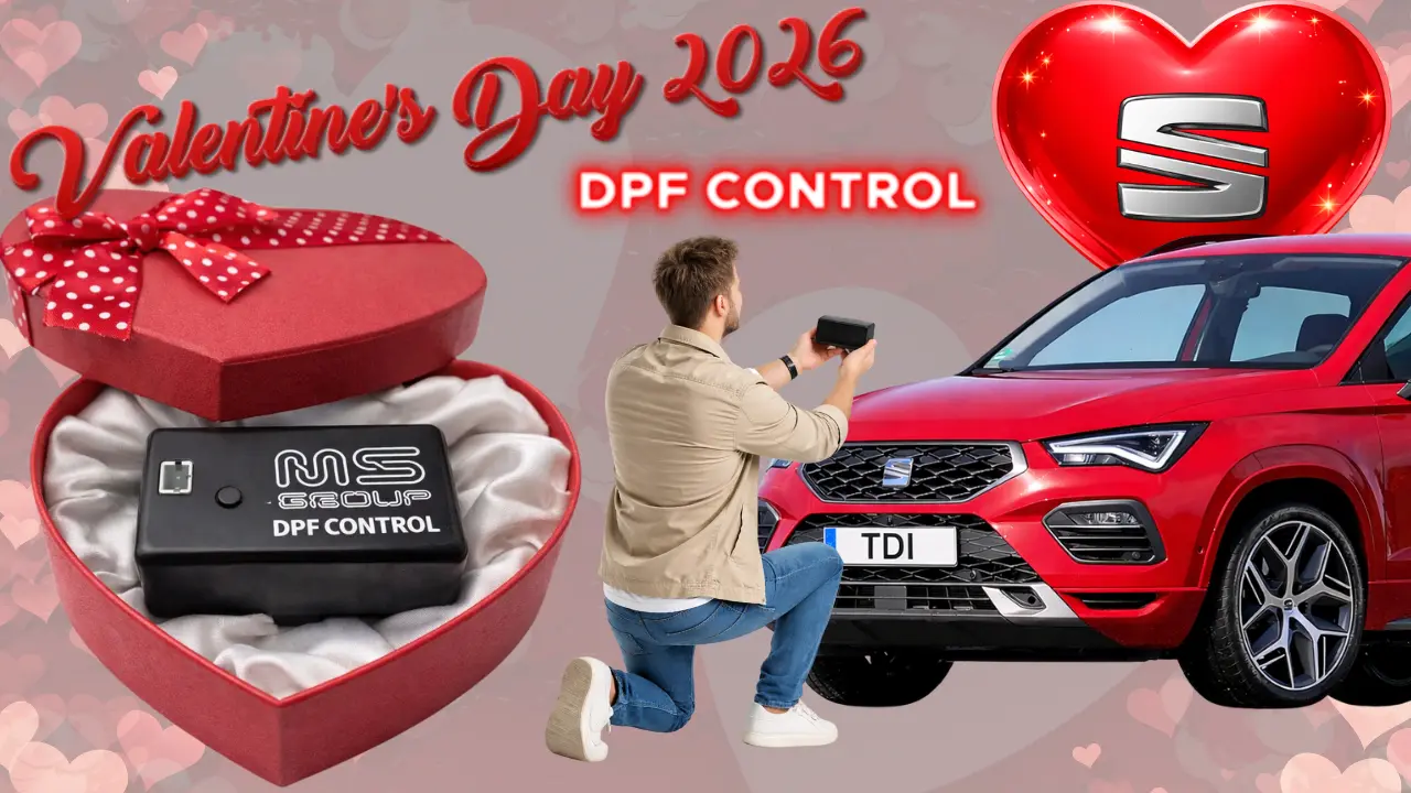 DPF CONTROL OBD2 monitor in a SEAT diesel car – Valentine’s gift idea for DPF owners
